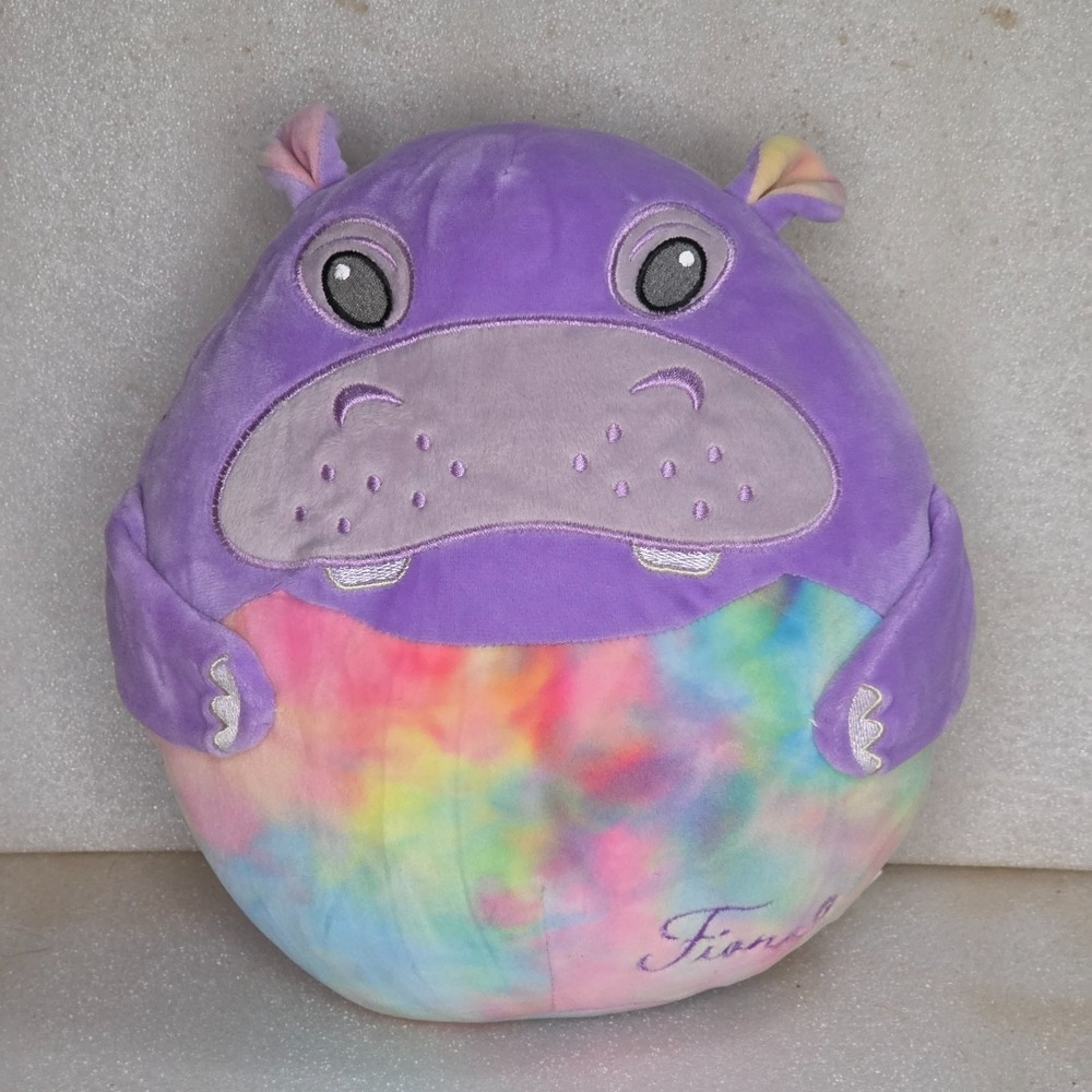Cincinnati Zoo Fiona Hippo Tie Dye Squishy Plush w/ Pocket A&F 10in Plush